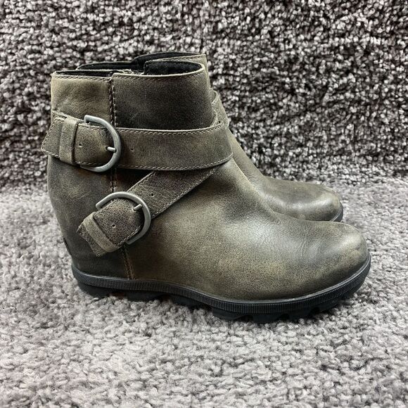 Sorel Boots Womens 7.5 Joan of Artic Wedge II Ankle Bootie Gray Wedge NL3360-052 - Picture 3 of 8